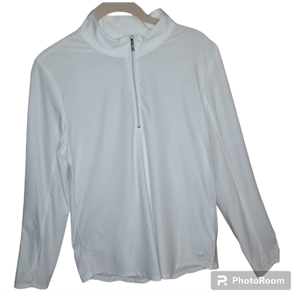 Tribal Sport* Quarter Zip Performance* Top* White* Sz M - Picture 1 of 5